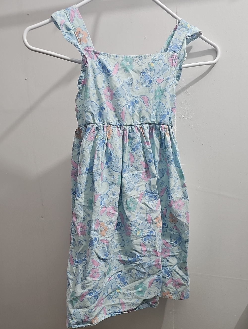 Disney Light Blue Stitch Print Sundress with Pastel Accents